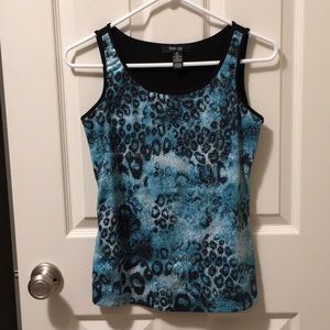 Style & Co- Aqua, Blues & Black Sequined Top